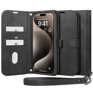 Husa Spigen Portofel 's' Pro iPhone 15 Pro Max Black Case